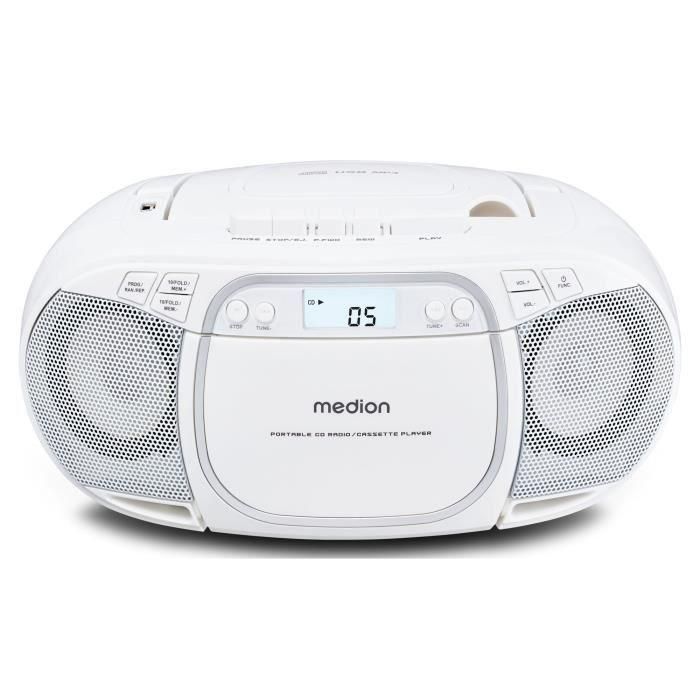 Radio CD - MEDION - FM - 2x2,2W RMS - Blanco 0 Radio CD - MEDION - FM - 2x2,2W RMS - Blanco 0