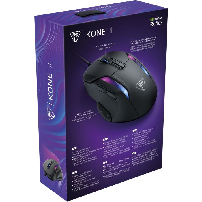 Turtle Beach TUR0731855710027 Ratón Inalámbrico para Juegos Kone II Ultraligero Negro 26.000 DPI 23 funciones personalizables 7