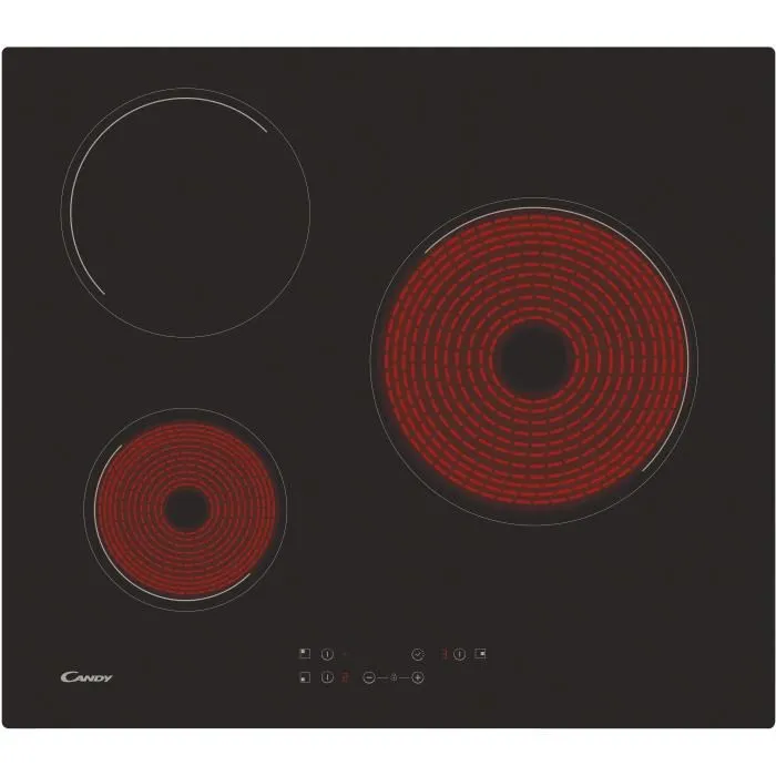 Candy CH63CT Placa Vitrocerámica 5500W 3 Fuegos Negro 60cm 2