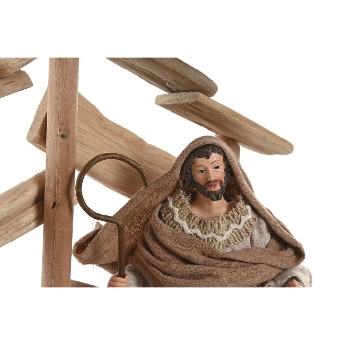 DKD Home Decor Nacimiento Navidad Tradicional Beige Marrón 15x30x30 cm MDF Poliéster