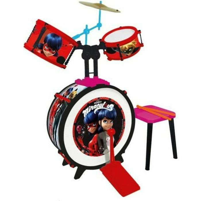 Reig Batería 3 Elementos con Banqueta de Juguete para Niños, Edad 3+ Años, Plástico Reig Batería 3 Elementos con Banqueta de Juguete para Niños, Edad 3+ Años, Plástico