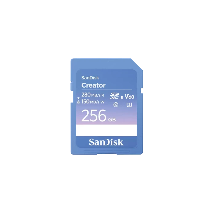 SanDisk SDSDXEP-256G-GNCIS Tarjeta Creator 256 GB SDXC UHS-II Clase 10 U3 V60, Lectura 280MB/s, Escritura 150MB/s