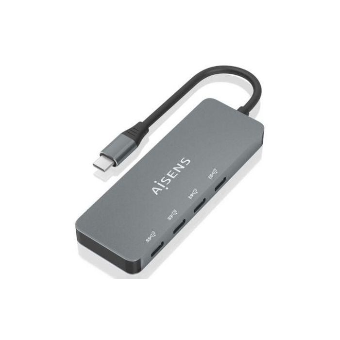 AISENS - HUB USB 3.2 GEN2 10G USB-C, USB-C/M-4xUSB-C/H, GRIS, 15CM AISENS - HUB USB 3.2 GEN2 10G USB-C, USB-C/M-4xUSB-C/H, GRIS, 15CM