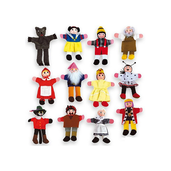 Andreutoys Marioneta de Dedos Personajes Cuentos Infantiles Surtidos Caja de 12 Unidades 30cm 1