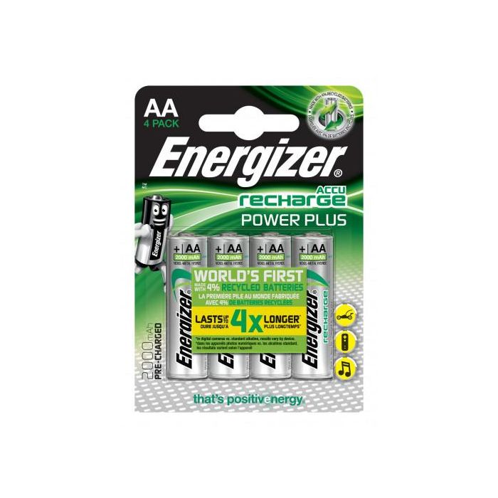 Pilas Recargables Energizer Accu Recharge Power Plus 2000 AA BP4 1,2 V AA HR6 (4 Unidades)