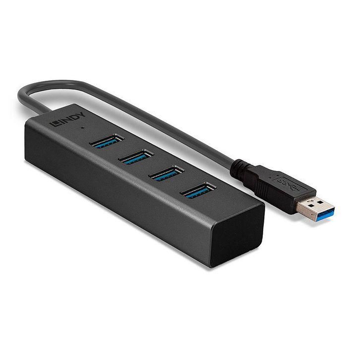 Lindy Concentrador USB 3.0 de 4 puertos SuperSpeed 5Gbps USB Tipo A Alimentado por Bus Retrocompatible con USB 2.0/1.1 Cable Integrado 2 Lindy Concentrador USB 3.0 de 4 puertos SuperSpeed 5Gbps USB Tipo A Alimentado por Bus Retrocompatible con USB 2.0/1.1 Cable Integrado 2