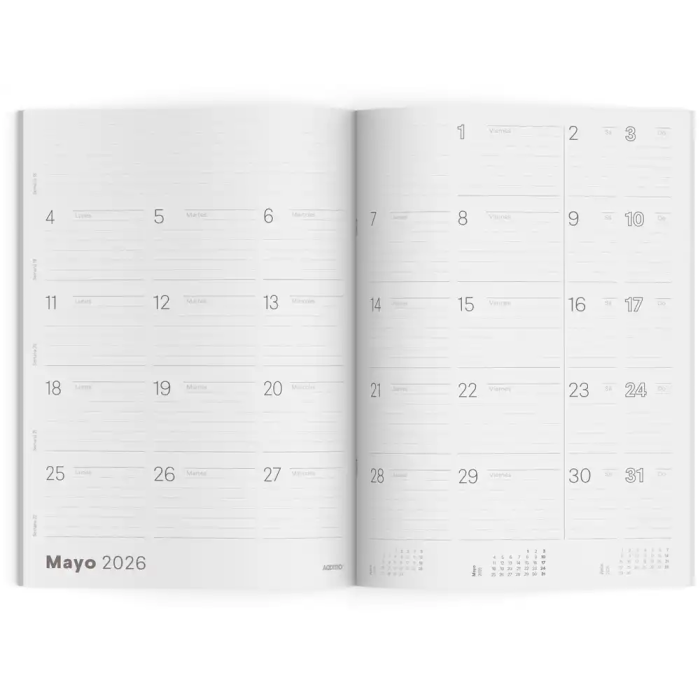 Additio Agenda Planificador Mes Vista 16 Meses 19,5x28,5 cm Colores Surtidos 4