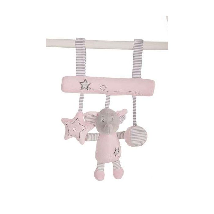 Colgador peluche elefante rosa 25 cm