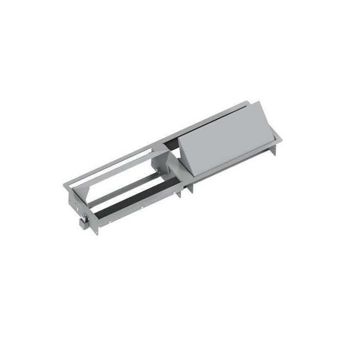 Bachmann CONI DUO Marco de Montaje 6 Vías (2x3) Asimétrico para Encimeras, Acero Gris Metálico RAL 9006, Tapa Abisagrada, 505 mm