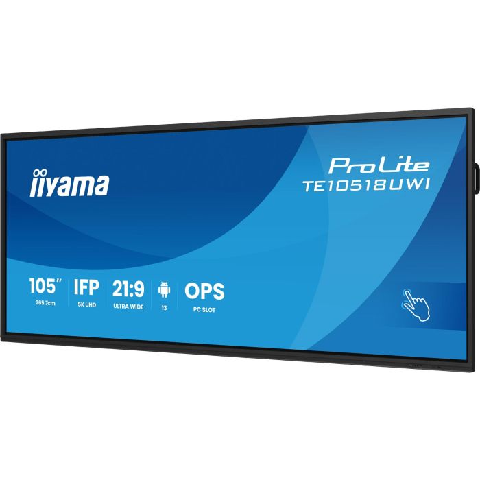 iiyama TE10518UWI-B1AG Pantalla Interactiva Táctil VA 105" (265.7cm) 5K Ultra HD 5120x2160 PureTouch-IR 40 Puntos Táctiles 4K 60Hz 16/7 450cd/m2 4000:1 3