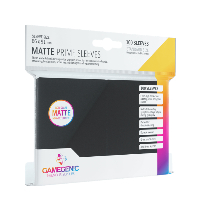 Pack Matte Prime Sleeves Black (100) Pack Matte Prime Sleeves Black (100)