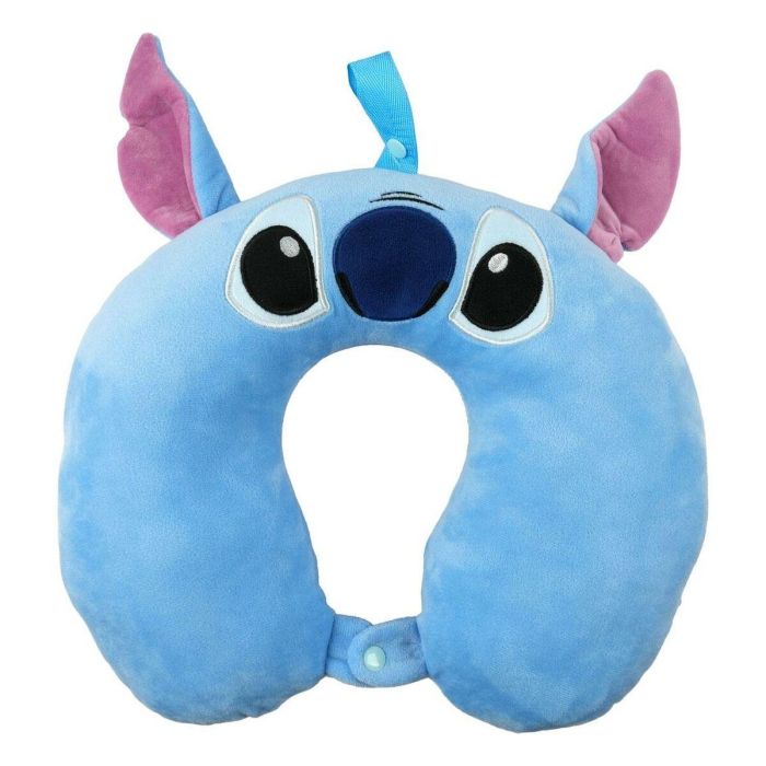 Almohada de Viaje Stitch Azul 33 x 38 x 7 cm
