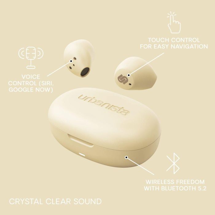 Urbanista Auriculares True Wireless Inalámbricos Lisbon, 27 Horas Reproducción Total, Diseño Compacto 3