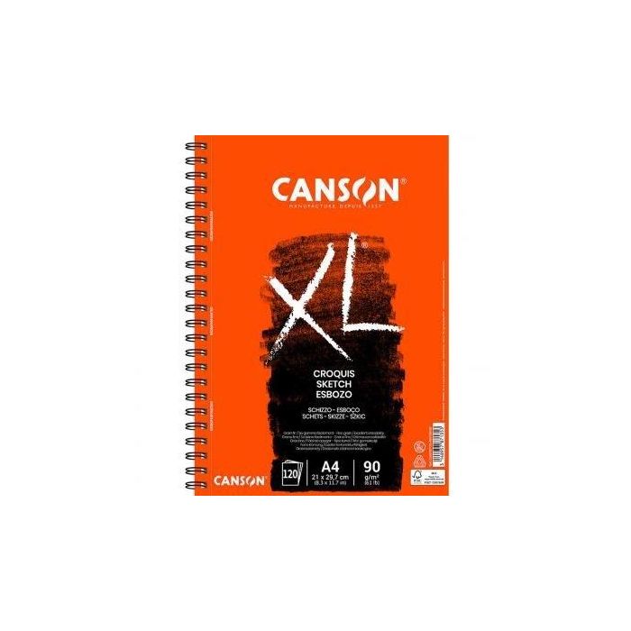 Cuaderno De Dibujo Canson Xl Croquis Con Espiral Grano Fino A4 120G 98H 5 unidades
