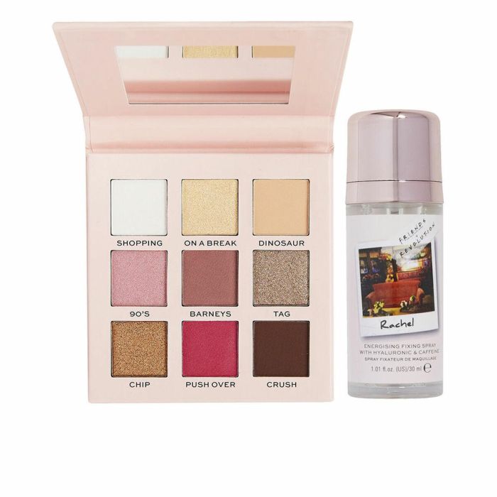Revolution Make Up FRIENDS X REVOLUTION RACHEL Lote Sombra de Ojos & Mini Fijador Spray Maquillaje 9 Tonos Neutros Rosados Set 2 pz Revolution Make Up FRIENDS X REVOLUTION RACHEL Lote Sombra de Ojos & Mini Fijador Spray Maquillaje 9 Tonos Neutros Rosados Set 2 pz