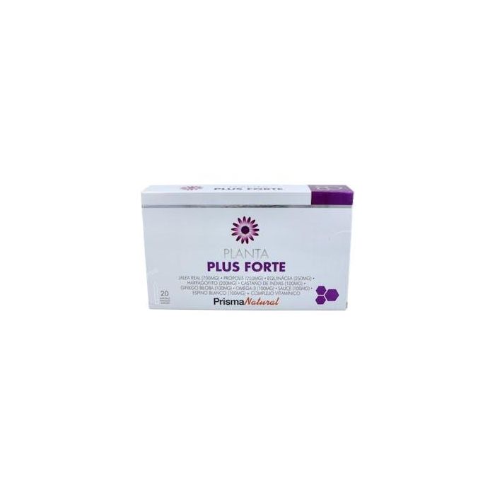 PRISMA NATURAL Plantaplus Forte Jalea real, Própolis, Equinácea. Complemento alimenticio en 20 ampollas bebibles