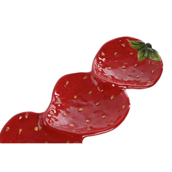 DKD Home Decor Bandeja Moderna de Gres Rojo con Diseño de Fresas 11.5 x 3.2 x 32 cm Apta para Microondas y Lavavajillas 2 DKD Home Decor Bandeja Moderna de Gres Rojo con Diseño de Fresas 11.5 x 3.2 x 32 cm Apta para Microondas y Lavavajillas 2