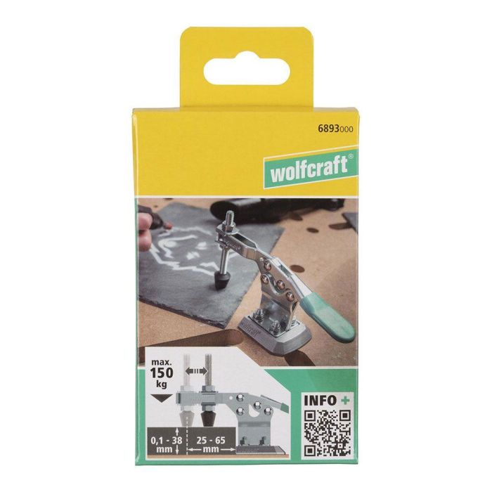 Wolfcraft Dispositivo de Sujeción Rápida Móvil Aluminio 150kg 0-38mm 1