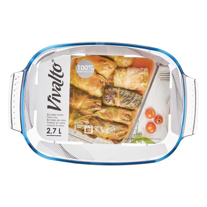 Bandeja Borosilicato Rectangular Asas 2700Ml Vivalto 34X6CM (12 Unidades) 2 Bandeja Borosilicato Rectangular Asas 2700Ml Vivalto 34X6CM (12 Unidades) 2