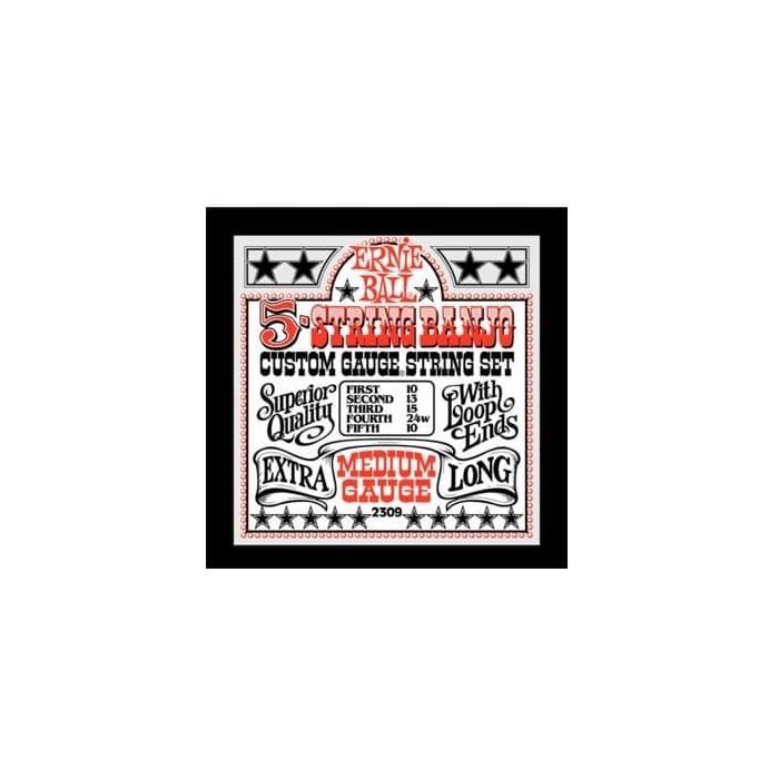 Ernie Ball 10-24/10 Cuerdas para Banjo de 5 Cuerdas, Calibre Medium