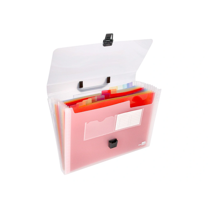 Liderpapel Carpeta Clasificador Fuelle 45134 Polipropileno A4 Transparente Spectrafile 13 Departamentos 6