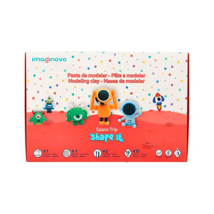 Imaginovo Shape It Space Trip Pasta de Modelar Set 12 Colores Secado al Aire Herramientas e Instrucciones 2 Imaginovo Shape It Space Trip Pasta de Modelar Set 12 Colores Secado al Aire Herramientas e Instrucciones 2