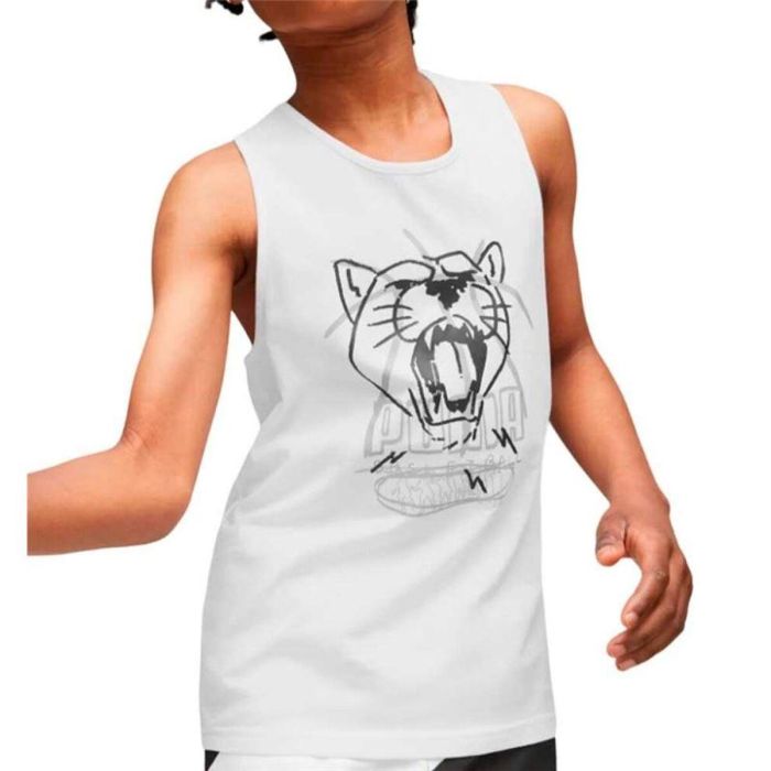 Camiseta de baloncesto Puma Tank B Blanco 4 Camiseta de baloncesto Puma Tank B Blanco 4