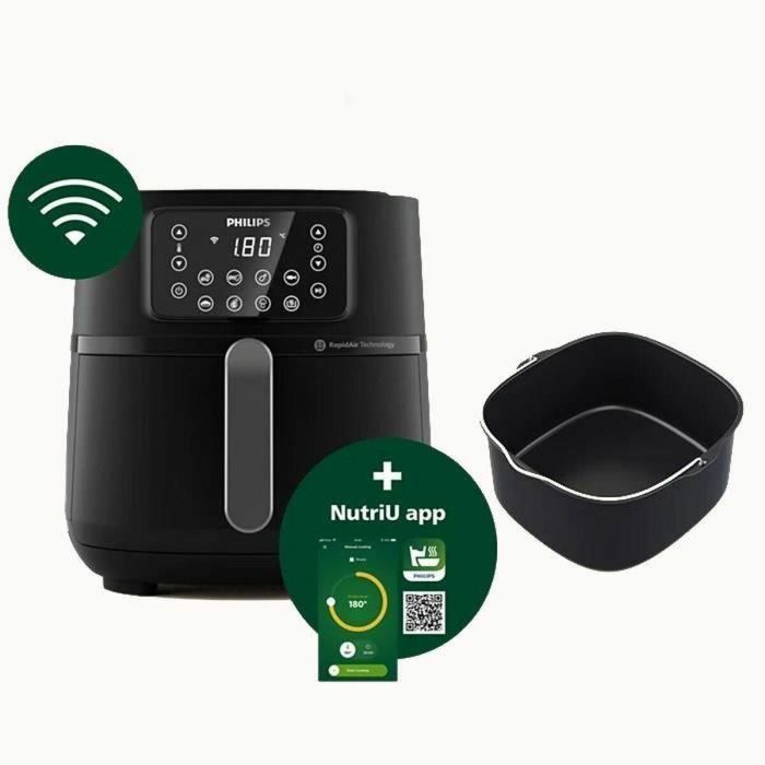 Freidora de Aire Philips HD9285/93 Negro Negro/Plateado 2000 W 8 Freidora de Aire Philips HD9285/93 Negro Negro/Plateado 2000 W 8