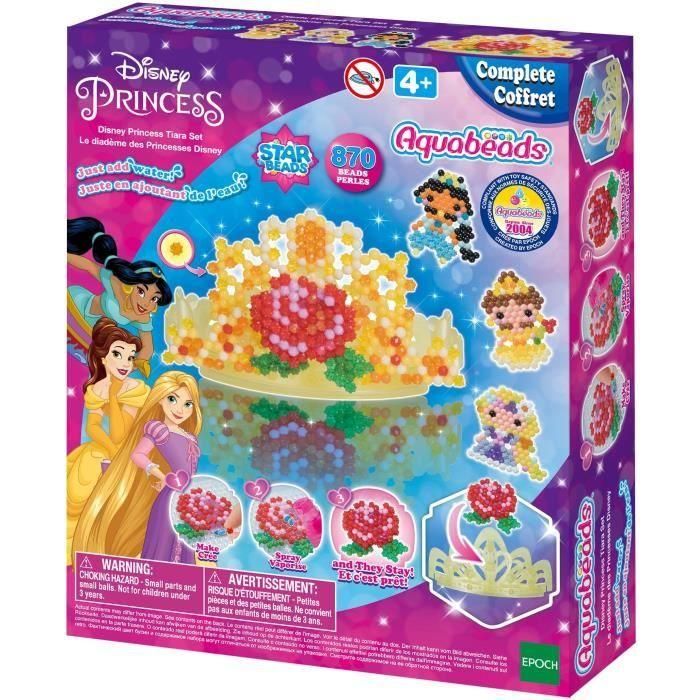 Aquabeads Set de Perlas de Agua La Tiara de las Princesas Disney - Crea Diademas de Belle, Jasmine y Rapunzel con Plantillas 4