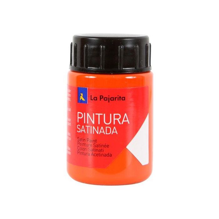 La Pajarita Témpera Escolar Satinada Naranja 35 mL L-06 - Pintura para Manualidades