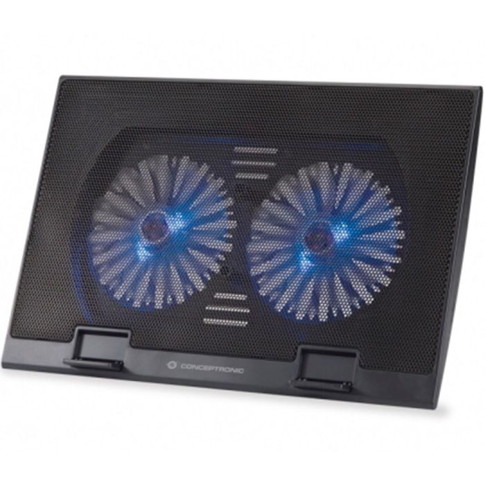 Conceptronic Base de Refrigeración para Portátiles hasta 17 pulgadas con 2 Ventiladores Ultrasilenciosos, Ajuste de Altura y Puerto USB Conceptronic Base de Refrigeración para Portátiles hasta 17 pulgadas con 2 Ventiladores Ultrasilenciosos, Ajuste de Altura y Puerto USB