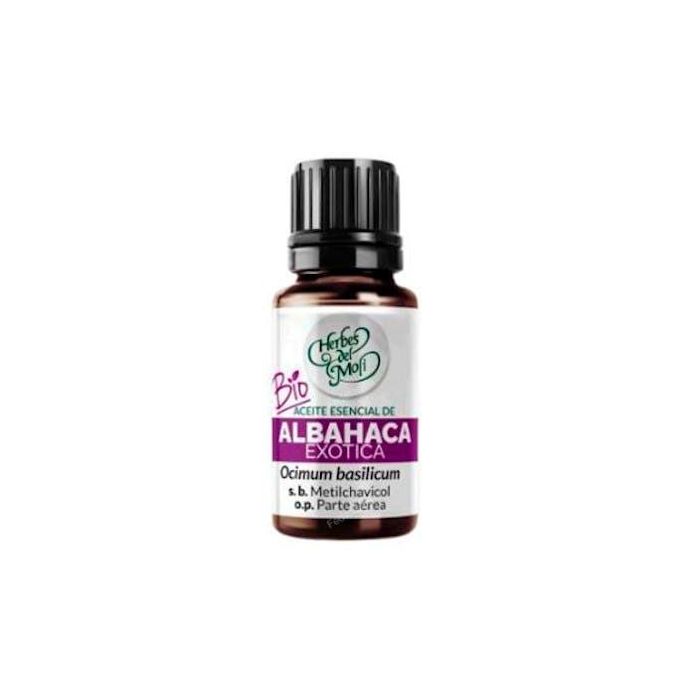 HERBES DEL MOLI Aceite Esencial de Albahaca Exótica 10 ml Eco - Digestivo y Antiinflamatorio