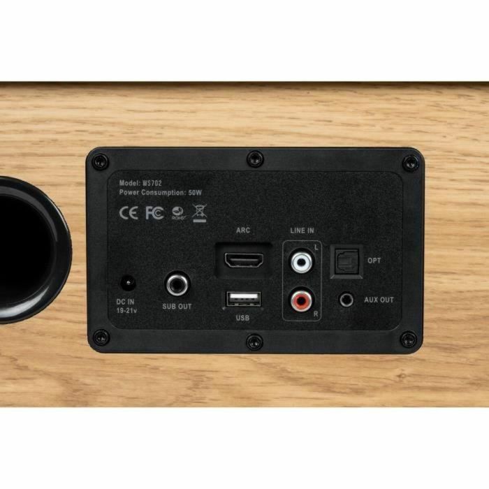 Thomson WS702 Altavoz Inalámbrico Bluetooth 150W Madera, con conexiones RCA, USB, AUX-IN y entrada de audio para TV 4