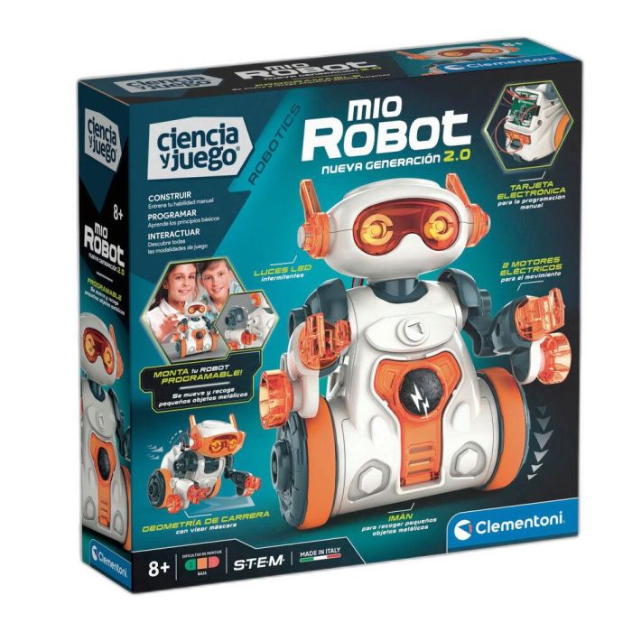 Clementoni Robot Mio Kit de Construcción Educativo STEM +8 Años con Imán para Transportar Objetos