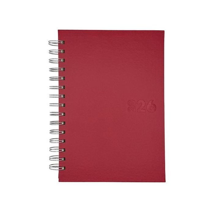 Didex 21Dz Agenda Boston Espiral Roja Día Página 14.5x21 cm Fin de Semana Agrupado 2026