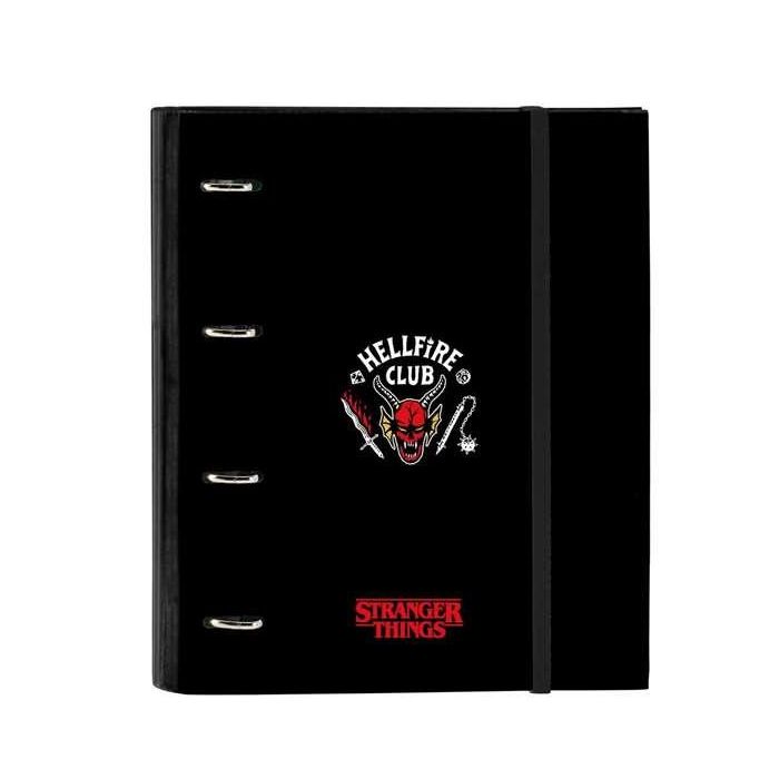 Carpeta de anillas Stranger Things Negro 27 x 32 x 3.5 cm 3