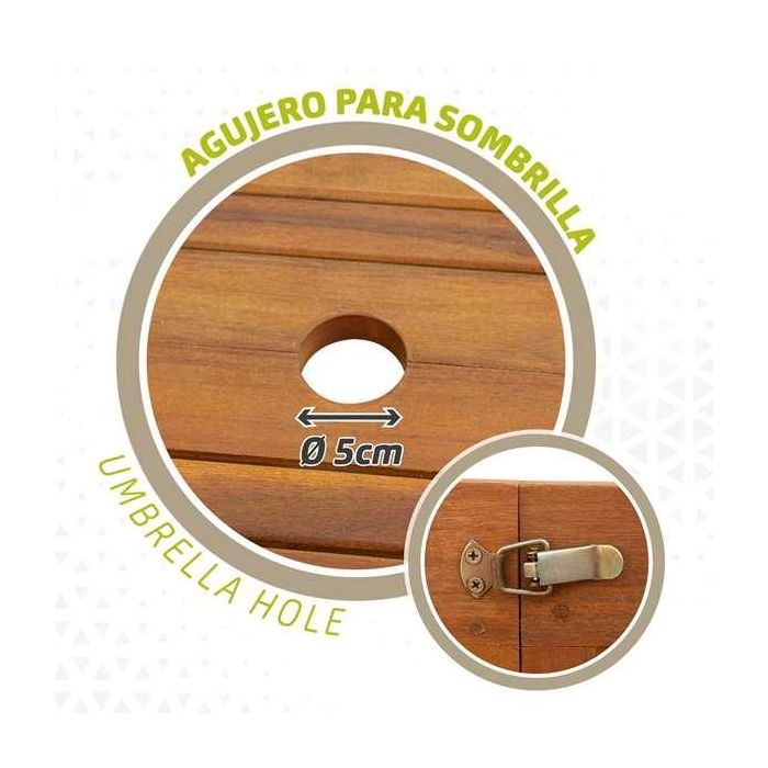 Mesa Extensible Aktive Madera de acacia 200 x 74 x 100 cm 3 Mesa Extensible Aktive Madera de acacia 200 x 74 x 100 cm 3