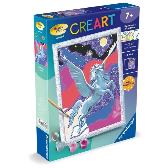 Ravensburger CreArt Kids Pegaso Brillante 25830 - Kit Pintura por Números 18 x 24 cm, Edades 7+ 3