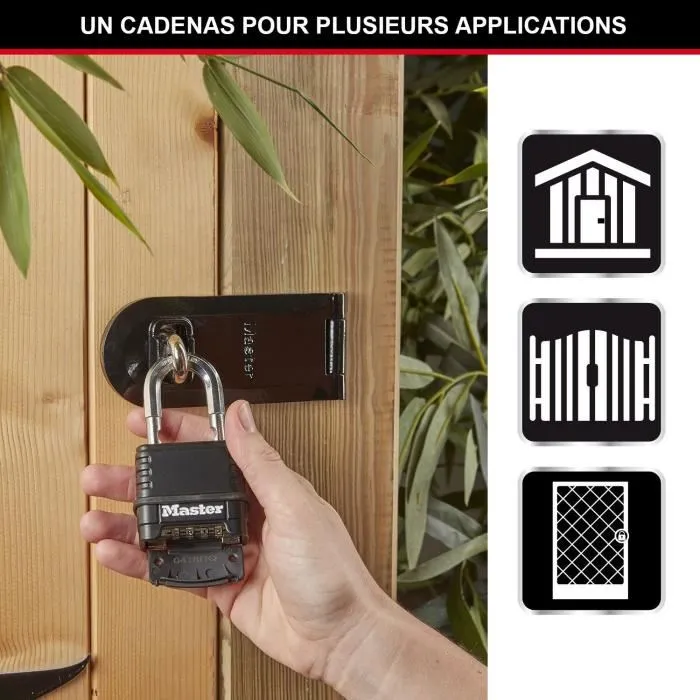 Master Lock M178EURD Candado de Alta Seguridad con Combinación, Cuerpo de Acero y Arco de Aleación de Boro, Diseñado para Uso en Exteriores, Resistencia al Corte 1