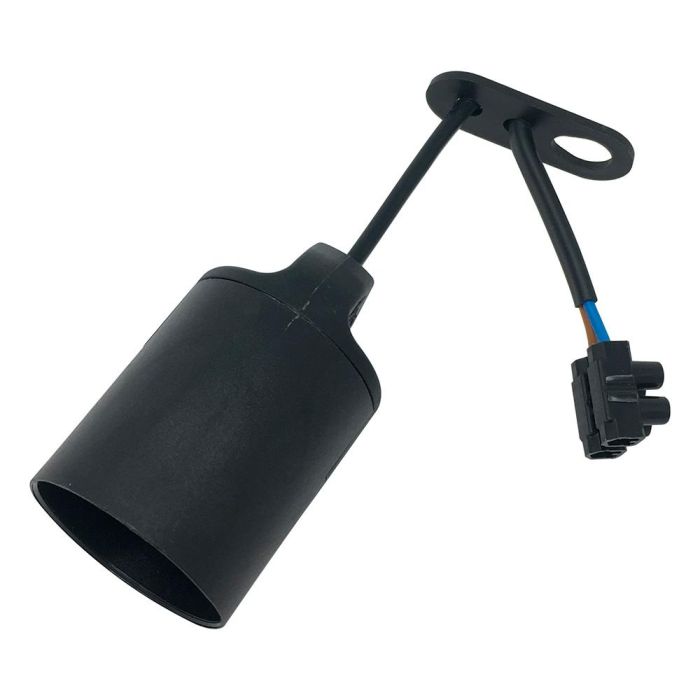 Arditi Portalámparas de obra E27 con cable H03VVH2-F 2x0,75 mm² y regleta de conexión, negro