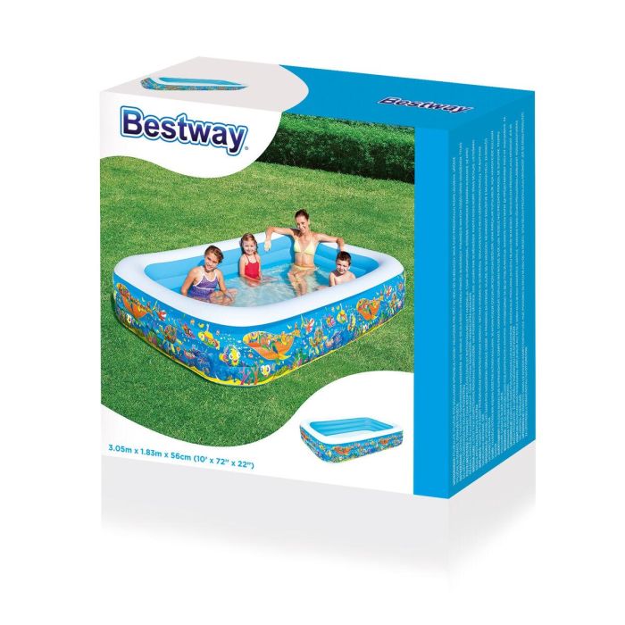 Bestway Piscina Hinchable 3 Camaras Floral 305x183x56 cm +6 Años Jardin 54121 4