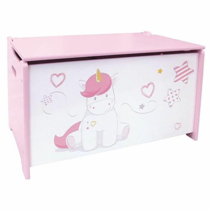 Fun House cofre de juguete Unicornio de madera MDF para niñas +3 años - Caja almacenaje infantil 36x36x60 cm 2