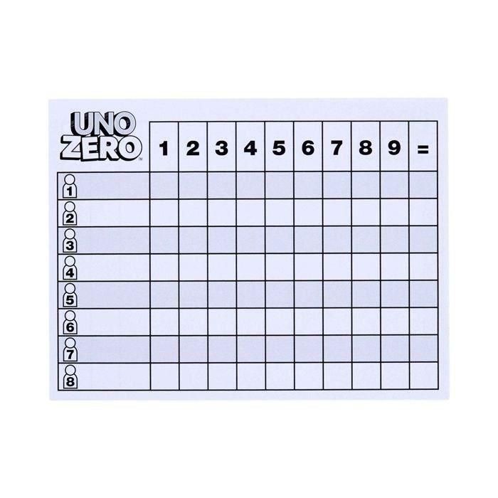Mattel Games Jhh48 Juego de Cartas UNO Zero para Niños y Adultos, Noches en Familia, Fiestas, Viajes +7 Años 4
