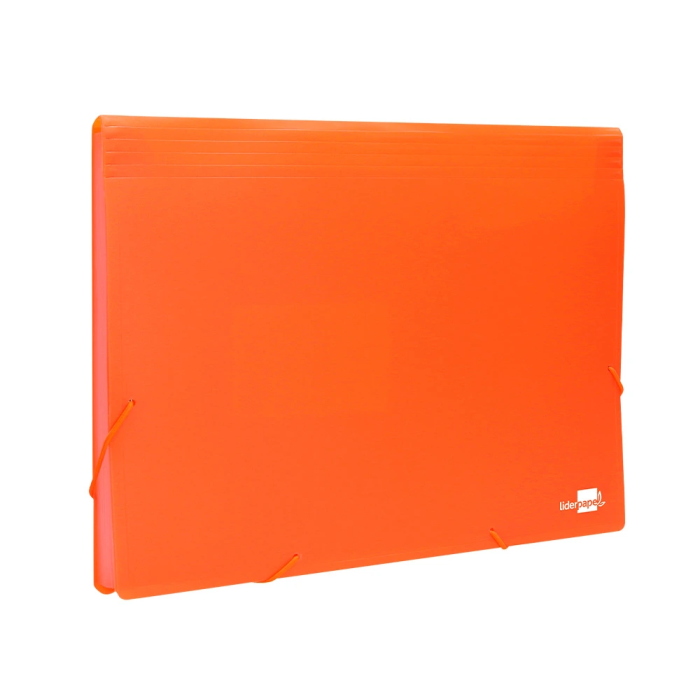 Liderpapel Carpeta Clasificador Fuelle Polipropileno DIN A4 Naranja Fluor Opaco 13 Departamentos 1