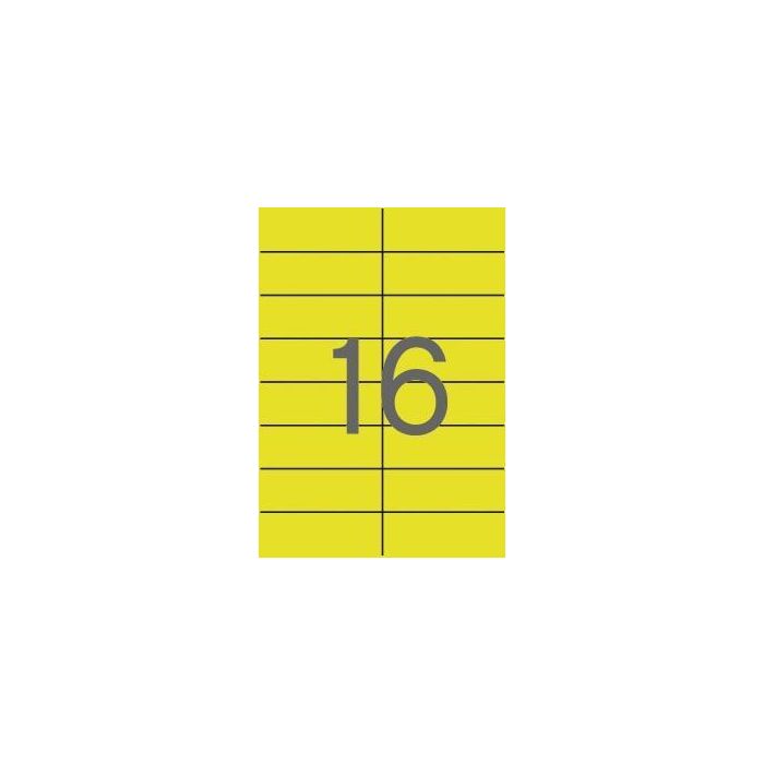 Apli Etiquetas Adhesivas 105x37 mm Inkjet-Láser, 20 Hojas (320 Etiquetas), Amarillo Fluorescente Apli Etiquetas Adhesivas 105x37 mm Inkjet-Láser, 20 Hojas (320 Etiquetas), Amarillo Fluorescente