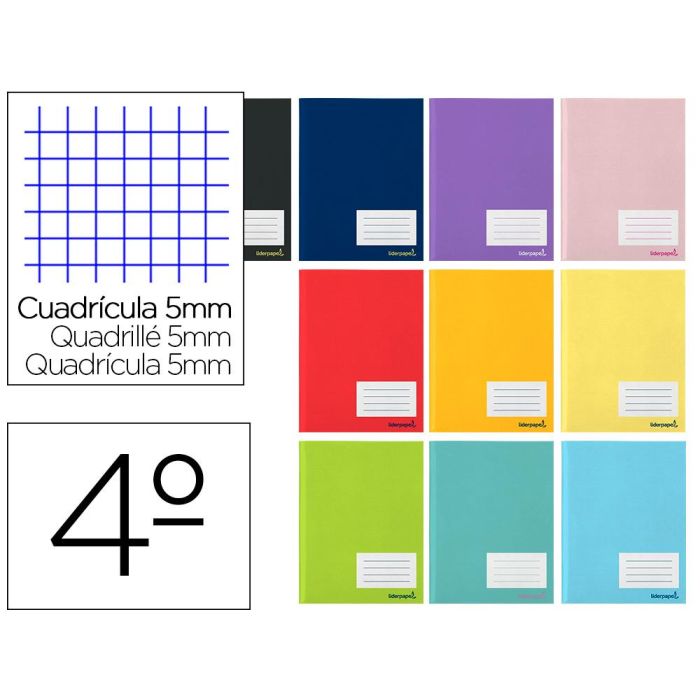 Libreta Liderpapel Smart A5 80 Hojas 60 gr-M2 Cuadro 5 mm Con Margen Colores Surtidos Tapa Blanda 10 unidades