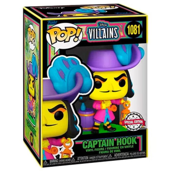 Figura POP Disney Villains Hook Black Light Exclusive 0 Figura POP Disney Villains Hook Black Light Exclusive 0