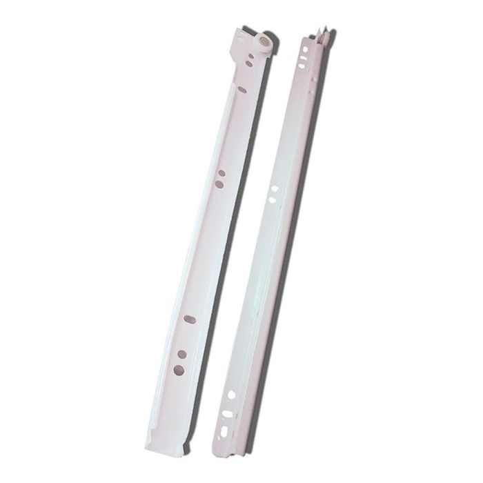Micel BL 75050 Juego de guía cajón 500mm acero acabado blanco, 18kg carga máxima