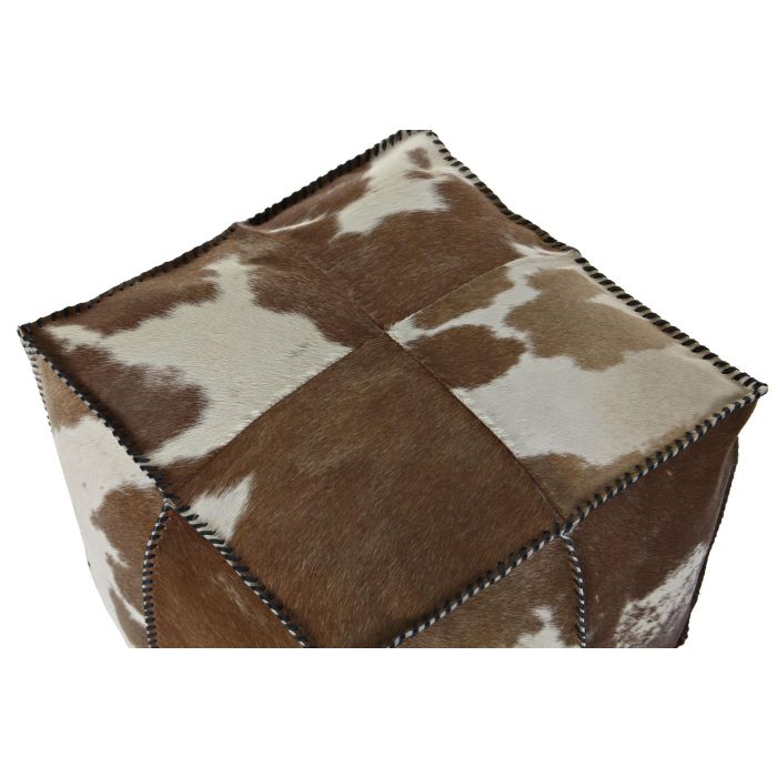 DKD Home Decor Pouf Colonial Marron Piel Poliester Rombos 45 x 40 x 45 cm 1