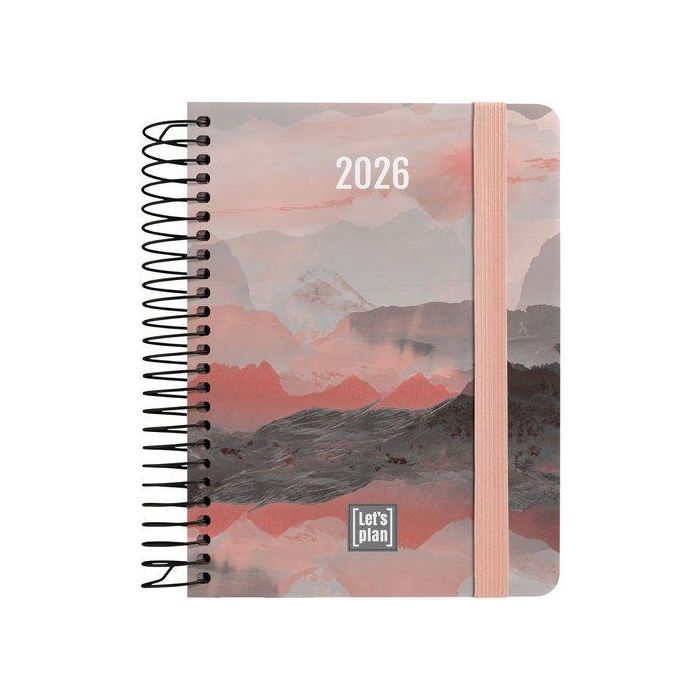 Agenda Anual (2026) Grafoplas Design Espiral Tapa Extra Con Goma A6 150X120 S/V Harmony